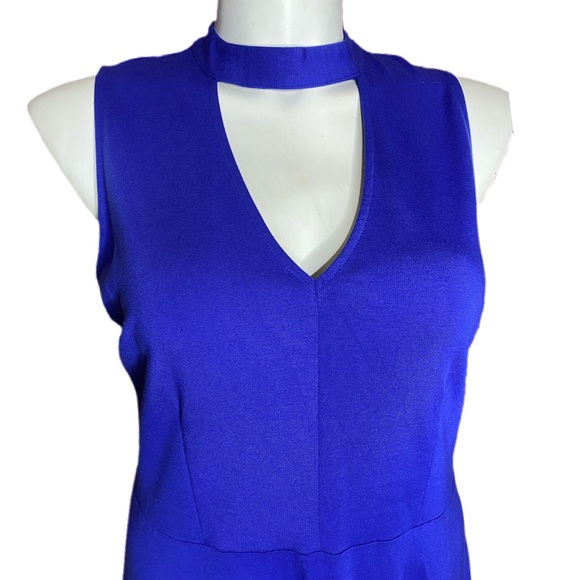 Eloquii Cutout Fit and Flare Ponte Dress Blue Size 16 - Picture 3 of 7